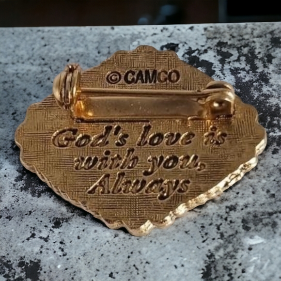 Vintage Camco Rose Pin, "God's Love is with you . Always" signed - Picture 4 of 4